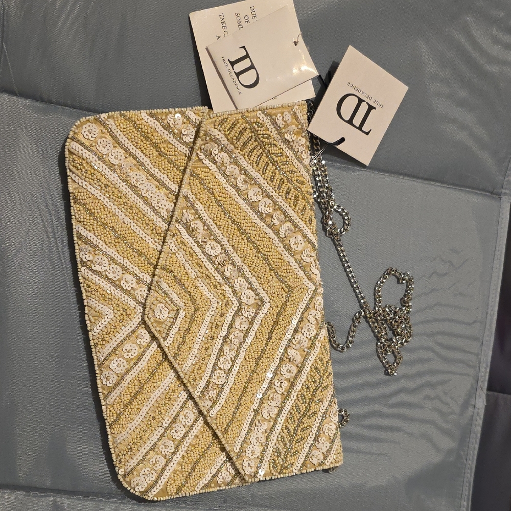 Elegant Gold and Cream Mini Bag
